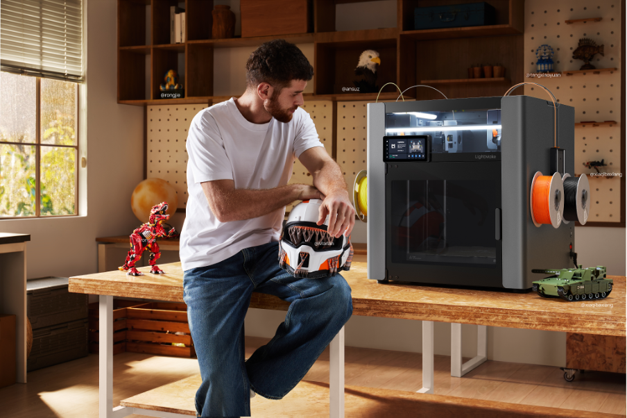 How LightMake’s Beltless L4 3D Printer Uses Linear Motors and Four Toolheads to Eliminate Waste